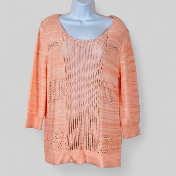 Old Navy Womens Oversized Open Knit Sweater L Nordic Scandi Langenlook Grandma - Picture 2 of 8